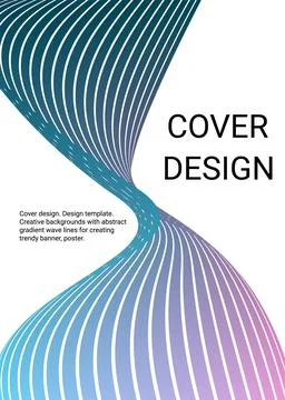 Wavy lines or ribbons. Multicolored gradient. Creative unusual background wit Stock Illustration