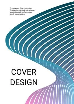 Wavy lines or ribbons. Multicolored gradient. Creative unusual background wit Stock Illustration
