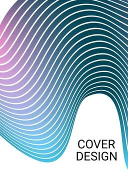 Wavy lines or ribbons. Multicolored gradient. Creative unusual background wit Illustrazione stock