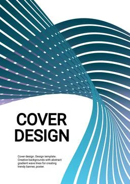 Wavy lines or ribbons. Multicolored gradient. Creative unusual background wit Stock Illustration