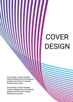 Wavy lines or ribbons. Multicolored gradient. Creative unusual background wit Stock Illustration