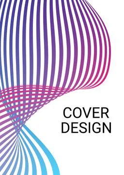 Wavy lines or ribbons. Multicolored gradient. Creative unusual background wit Illustrazione stock