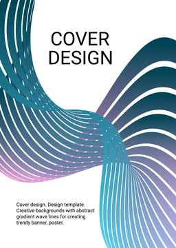 Wavy lines or ribbons. Multicolored gradient. Creative unusual background wit Stock Illustration