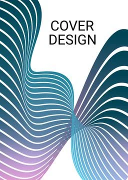 Wavy lines or ribbons. Multicolored gradient. Creative unusual background wit Stock Illustration