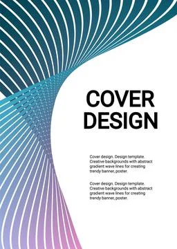 Wavy lines or ribbons. Multicolored gradient. Creative unusual background wit Stock Illustration