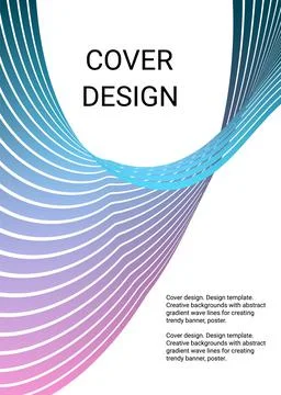 Wavy lines or ribbons. Multicolored gradient. Creative unusual background wit Stock Illustration