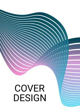 Wavy lines or ribbons. Multicolored gradient. Creative unusual background wit Stock Illustration
