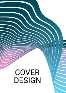 Wavy lines or ribbons. Multicolored gradient. Creative unusual background wit Stock Illustration