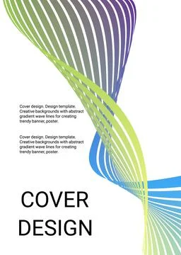 Wavy lines or ribbons. Multicolored gradient. Creative unusual background wit Stock Illustration