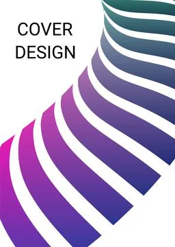 Wavy lines or ribbons. Multicolored gradient. Creative unusual background wit Stock Illustration