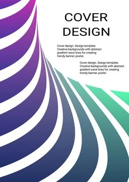 Wavy lines or ribbons. Multicolored gradient. Creative unusual background wit Stock Illustration