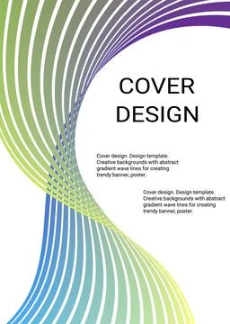 Wavy lines or ribbons. Multicolored gradient. Creative unusual background wit Stock Illustration