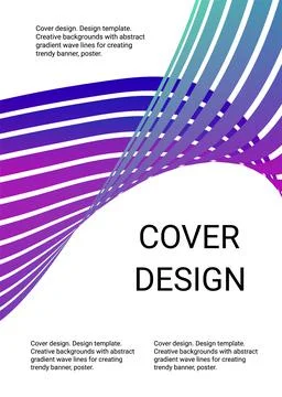 Wavy lines or ribbons. Multicolored gradient. Creative unusual background wit Stock Illustration