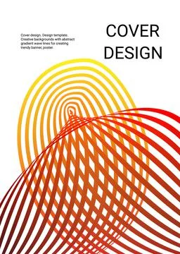 Wavy lines or ribbons. Multicolored gradient. Creative unusual background wit Stock Illustration