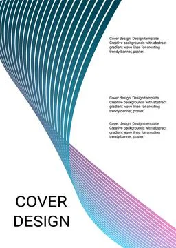 Wavy lines or ribbons. Multicolored gradient. Creative unusual background wit Stock Illustration