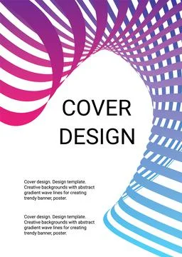 Wavy lines or ribbons. Multicolored gradient. Creative unusual background wit Stock Illustration