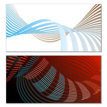 Wavy lines or ribbons. Multicolored striped gradient. Creative unusual backgr Stock Illustration