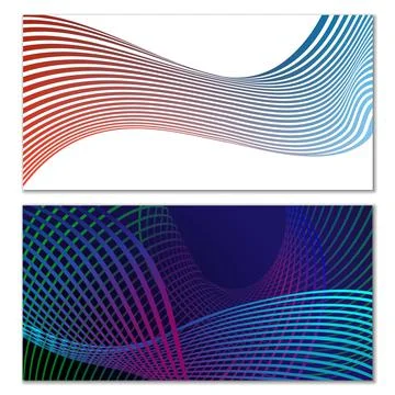 Wavy lines or ribbons. Multicolored striped gradient. Creative unusual backgr Иллюстрация