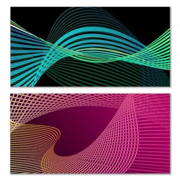 Wavy lines or ribbons. Multicolored striped gradient. Creative unusual backgr Stockillustratie