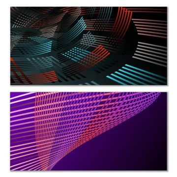 Wavy lines or ribbons. Multicolored striped gradient. Creative unusual backgr Illustration