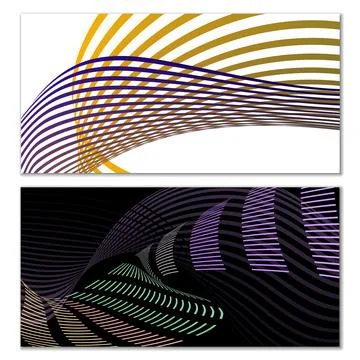 Wavy lines or ribbons. Multicolored striped gradient. Creative unusual backgr Illustration
