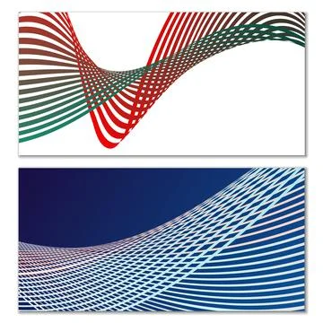 Wavy lines or ribbons. Multicolored striped gradient. Creative unusual backgr Stock Illustration