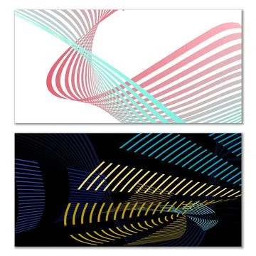 Wavy lines or ribbons. Multicolored striped gradient. Creative unusual backgr Stockillustratie