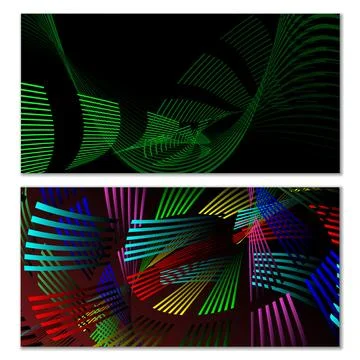 Wavy lines or ribbons. Multicolored striped gradient. Creative unusual backgr Stock Illustration