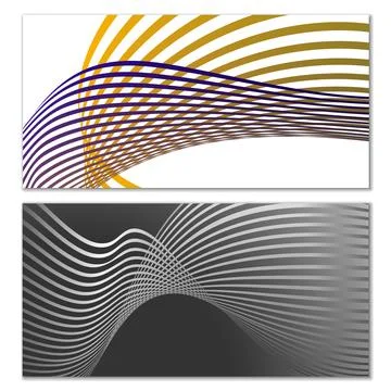Wavy lines or ribbons. Multicolored striped gradient. Creative unusual backgr Stockillustratie