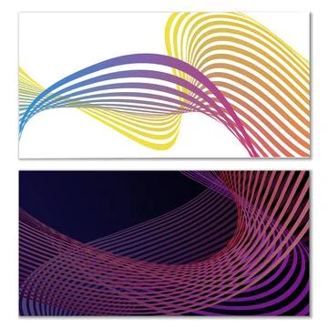 Wavy lines or ribbons. Multicolored striped gradient. Creative unusual backgr Stock Illustration