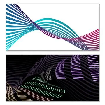Wavy lines or ribbons. Multicolored striped gradient. Creative unusual backgr Illustration