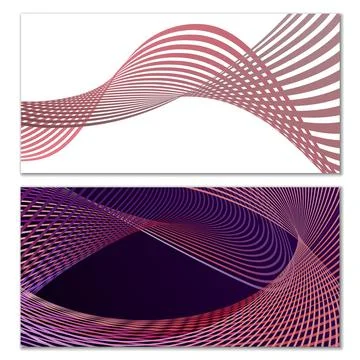 Wavy lines or ribbons. Multicolored striped gradient. Creative unusual backgr Stockillustratie