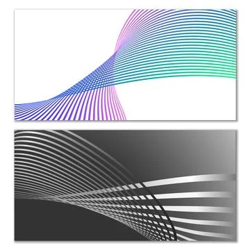 Wavy lines or ribbons. Multicolored striped gradient. Creative unusual backgr 库存插图