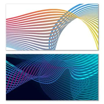 Wavy lines or ribbons. Multicolored striped gradient. Creative unusual backgr Иллюстрация
