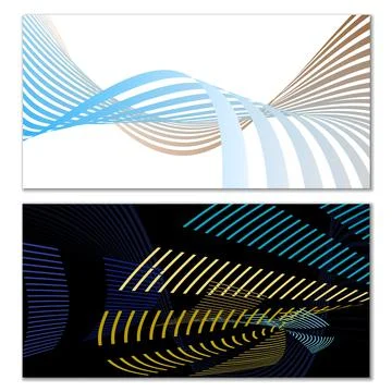 Wavy lines or ribbons. Multicolored striped gradient. Creative unusual backgr Stockillustratie