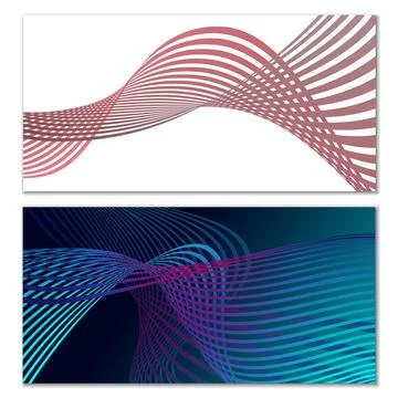 Wavy lines or ribbons. Multicolored striped gradient. Creative unusual backgr Stock Illustration