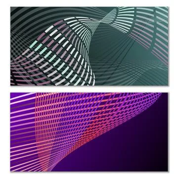 Wavy lines or ribbons. Multicolored striped gradient. Creative unusual backgr Stockillustratie