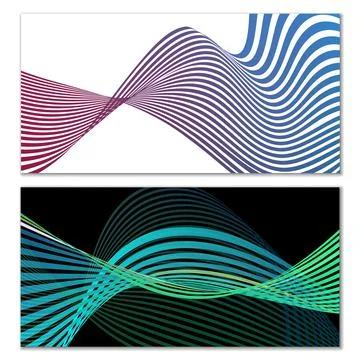 Wavy lines or ribbons. Multicolored striped gradient. Creative unusual backgr Stockillustratie