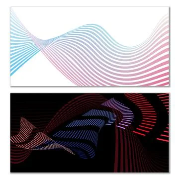 Wavy lines or ribbons. Multicolored striped gradient. Creative unusual backgr Stock Illustration