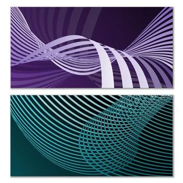 Wavy lines or ribbons. Multicolored striped gradient. Creative unusual backgr Stock Illustration