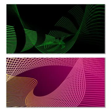 Wavy lines or ribbons. Multicolored striped gradient. Creative unusual back.. Stock Illustration