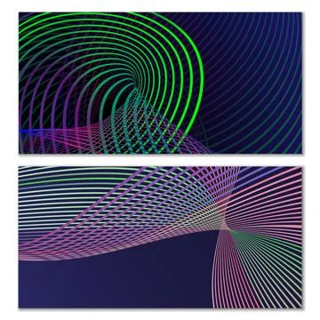 Wavy lines or ribbons. Multicolored striped gradient. Creative unusual back.. Stock Illustration