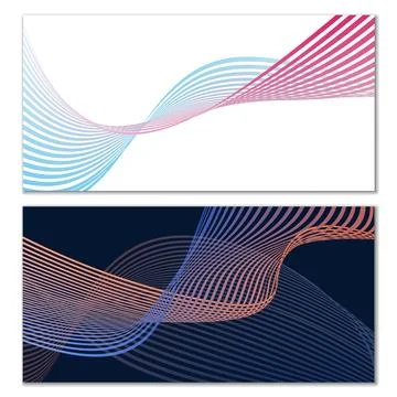 Wavy lines or ribbons. Multicolored striped gradient. Creative unusual back.. Stockillustratie