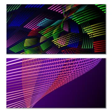 Wavy lines or ribbons. Multicolored striped gradient. Creative unusual back.. Stock Illustration
