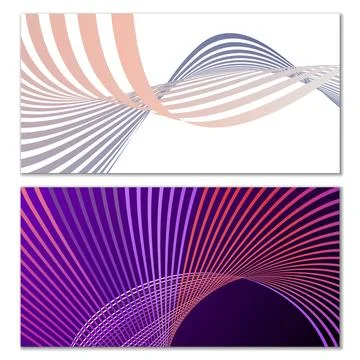 Wavy lines or ribbons. Multicolored striped gradient. Creative unusual back.. Stock Illustration