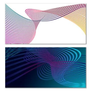 Wavy lines or ribbons. Multicolored striped gradient. Creative unusual back.. イラスト素材