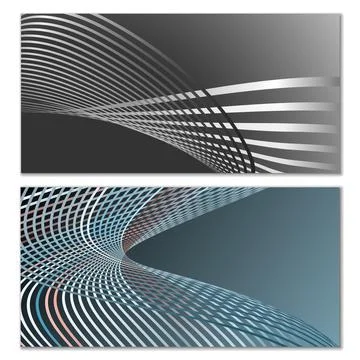 Wavy lines or ribbons. Multicolored striped gradient. Creative unusual back.. Stock Illustration