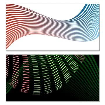 Wavy lines or ribbons. Multicolored striped gradient. Creative unusual back.. Stockillustratie