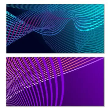 Wavy lines or ribbons. Multicolored striped gradient. Creative unusual back.. Stock Illustration