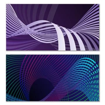 Wavy lines or ribbons. Multicolored striped gradient. Creative unusual back.. Stockillustratie
